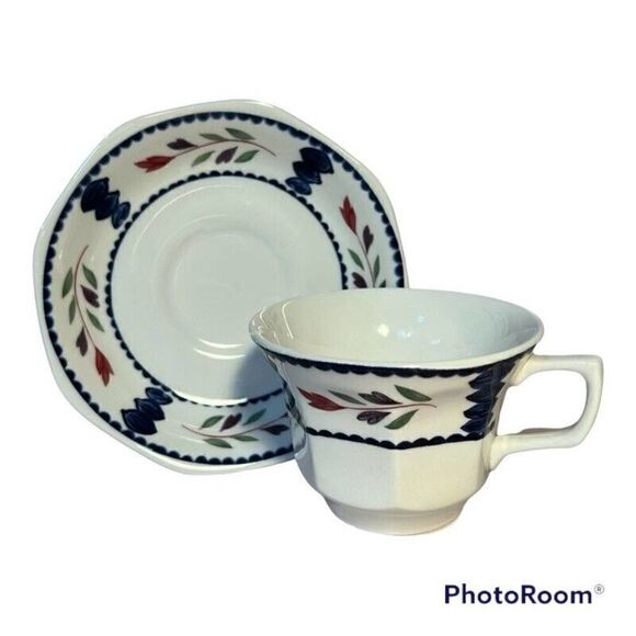 Adams Lancaster Tea Cups & Saucers Real English Ironstone Made in England 4 set - Picture 4 of 7